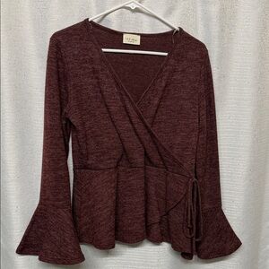 143 Story Maroon Wrap sweater